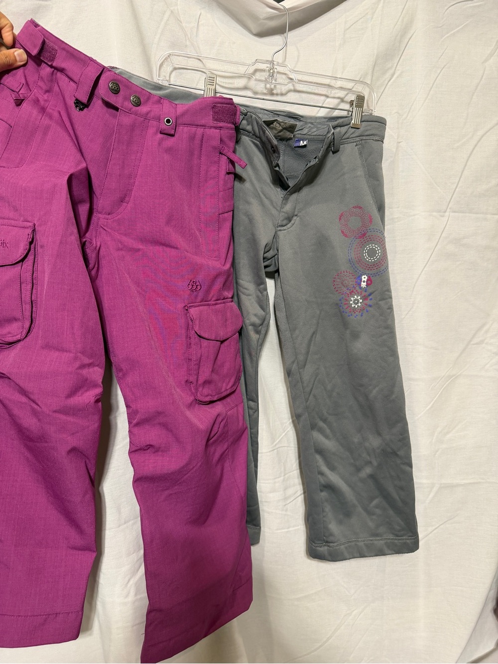 686 Kids Pink-Purple and Gray Snow Pants